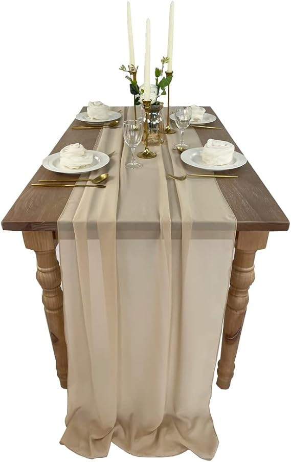 BTF HOME Chiffon Table Runner: 10ft Romantic Wedding Runner Sheer Bridal Party Decorations (29 x ... | Amazon (US)