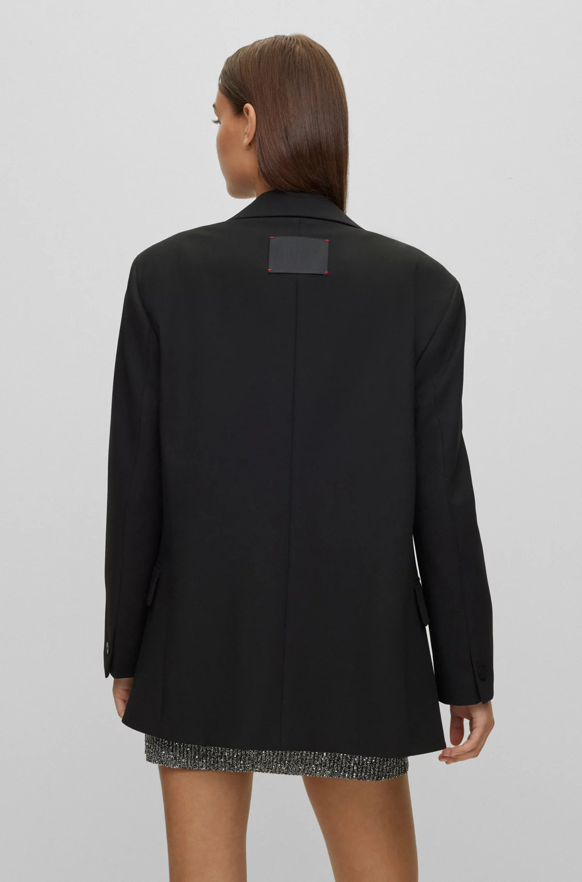 Oversized-fit single-button jacket with logo patch | Hugo Boss NL