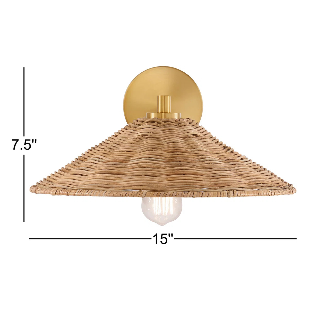 Lilliana Armed Sconce in Natural Brass | Wayfair North America
