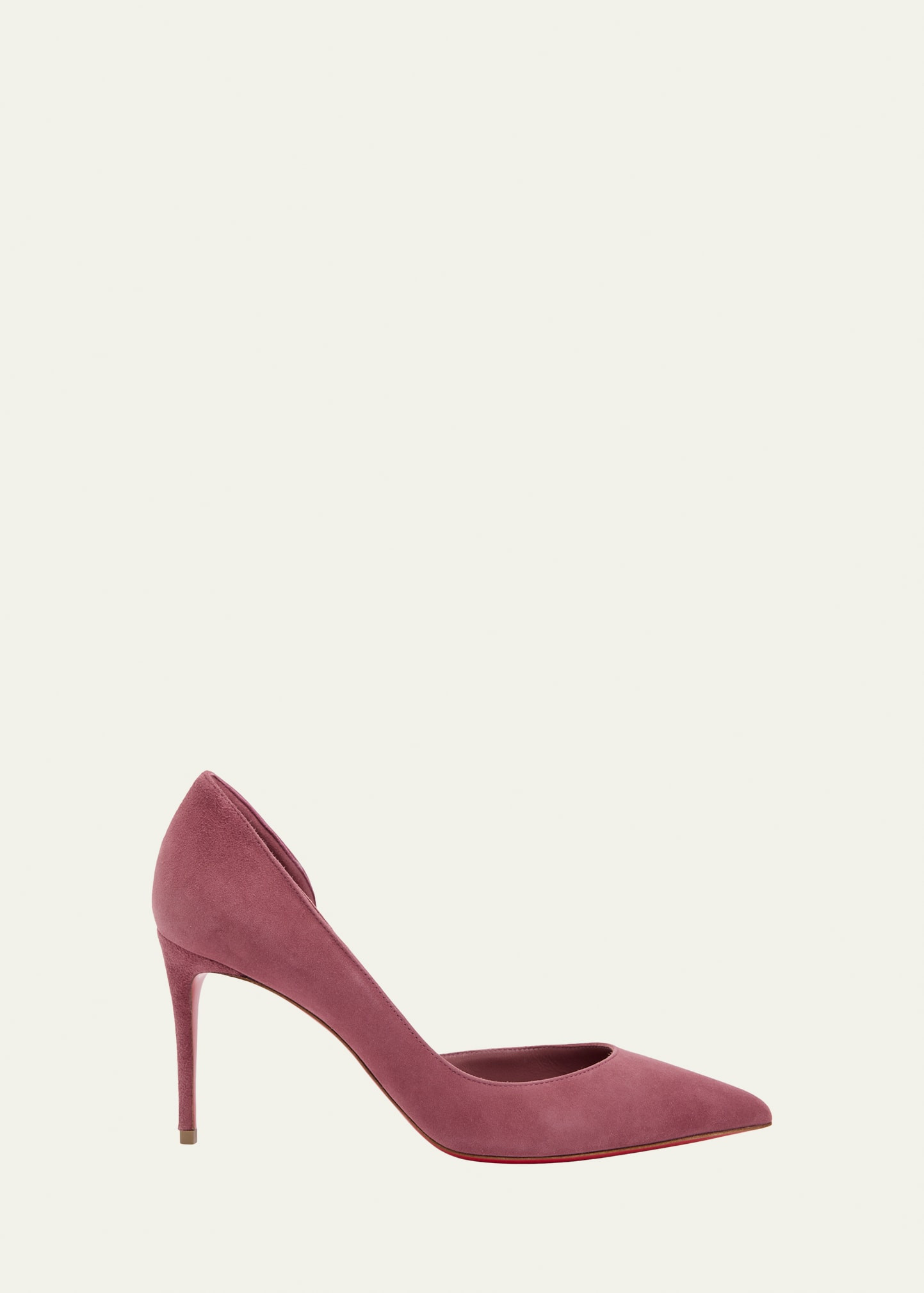 Christian Louboutin 85mm Iriza Suede Half-d'Orsay Pumps | Bergdorf Goodman