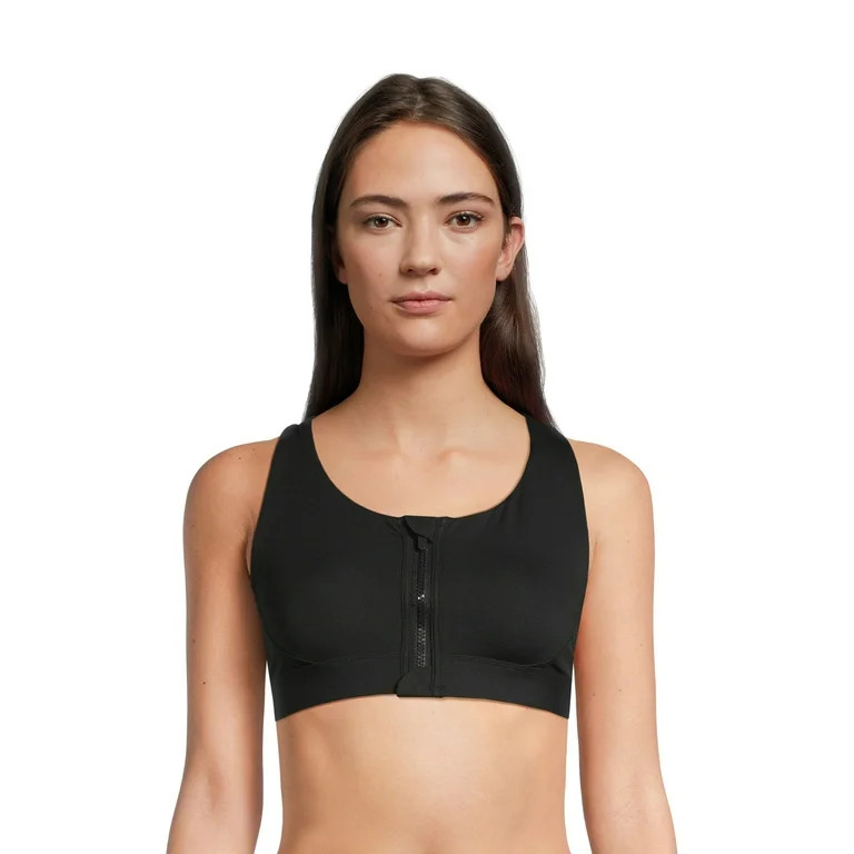 Avia Women's Medium Impact Zip Front Sports Bra, Sizes XS-XXXL - Walmart.com | Walmart (US)