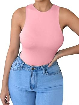Pink Sleeveless Bodysuit | Amazon (US)