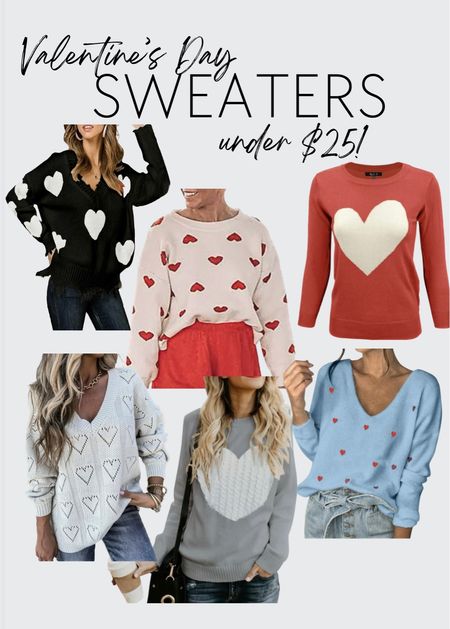 Valentines Day sweaters under $25! Cute and fashionable Walmart fashion finds! Love these pretty heart sweaters tops 

#LTKstyletip #LTKfit #LTKFind