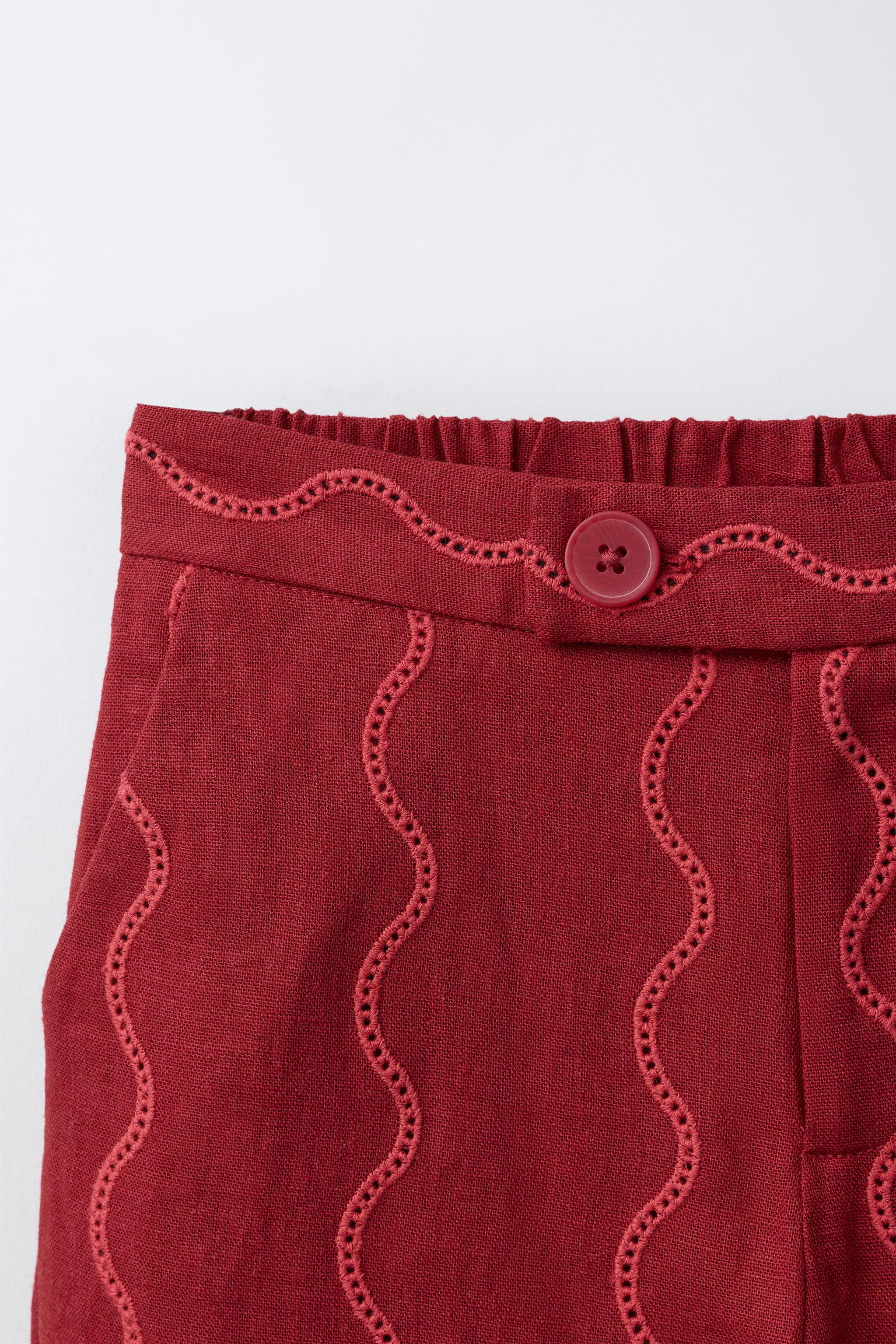 WAVE WIDE LEG LINEN PANTS | Zara US