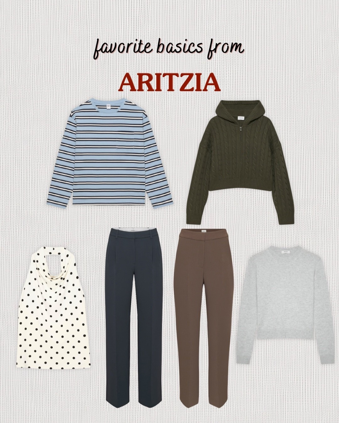 Basics from Aritzia!



#LTKSeasonal #LTKSaleAlert