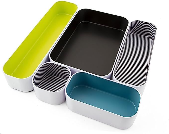 Three by Three Seattle 5 Piece Metal Organizer Tray Set for Storing Makeup, Stationary, Utensils,... | Amazon (US)