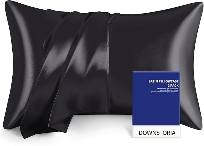 Satin Pillowcase for Hair and Skin Similar to Silk Pillow Cases 2 Pack,Smooth and Cooling, Silky ... | Amazon (US)