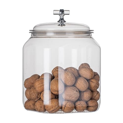 KEKEHOME 152oz Plastic Food Storage Jar with Airtight Seal Lid, Square Kitchen Counter Container for Cookies, Candy, Pasta, Dry Goods for Pantry Organization，4.5L | Amazon (US)