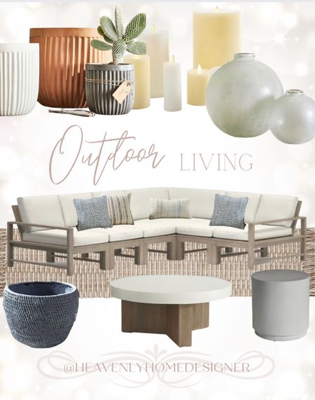 Outdoor living, outdoor decor, patio decor, summer decor, spring decor, outdoor sofa, outdoor sectional, outdoor coffee table, planters, outdoor table, outdoor accents, home accents, pottery barn, outdoor lighting, outdoor candles

#LTKhome #LTKsalealert #LTKSeasonal