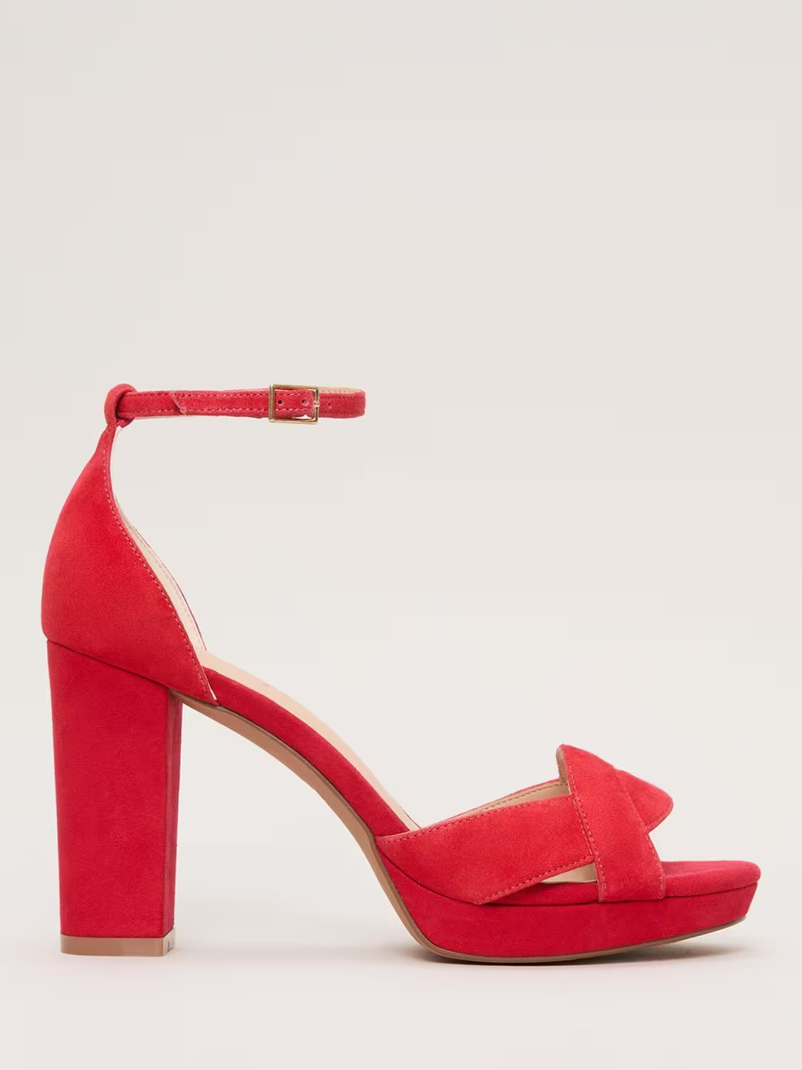 Phase EightSuede Block Heel Platform Sandals, Red | John Lewis (UK)
