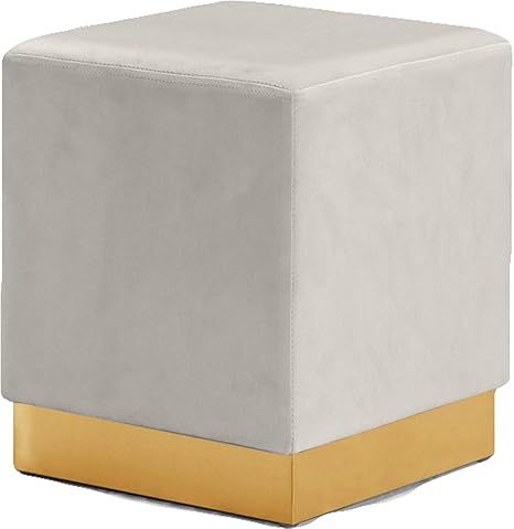 Meridian Furniture Jax Collection Modern | Contemporary Velvet Upholstered Ottoman/Stool with Dur... | Amazon (US)