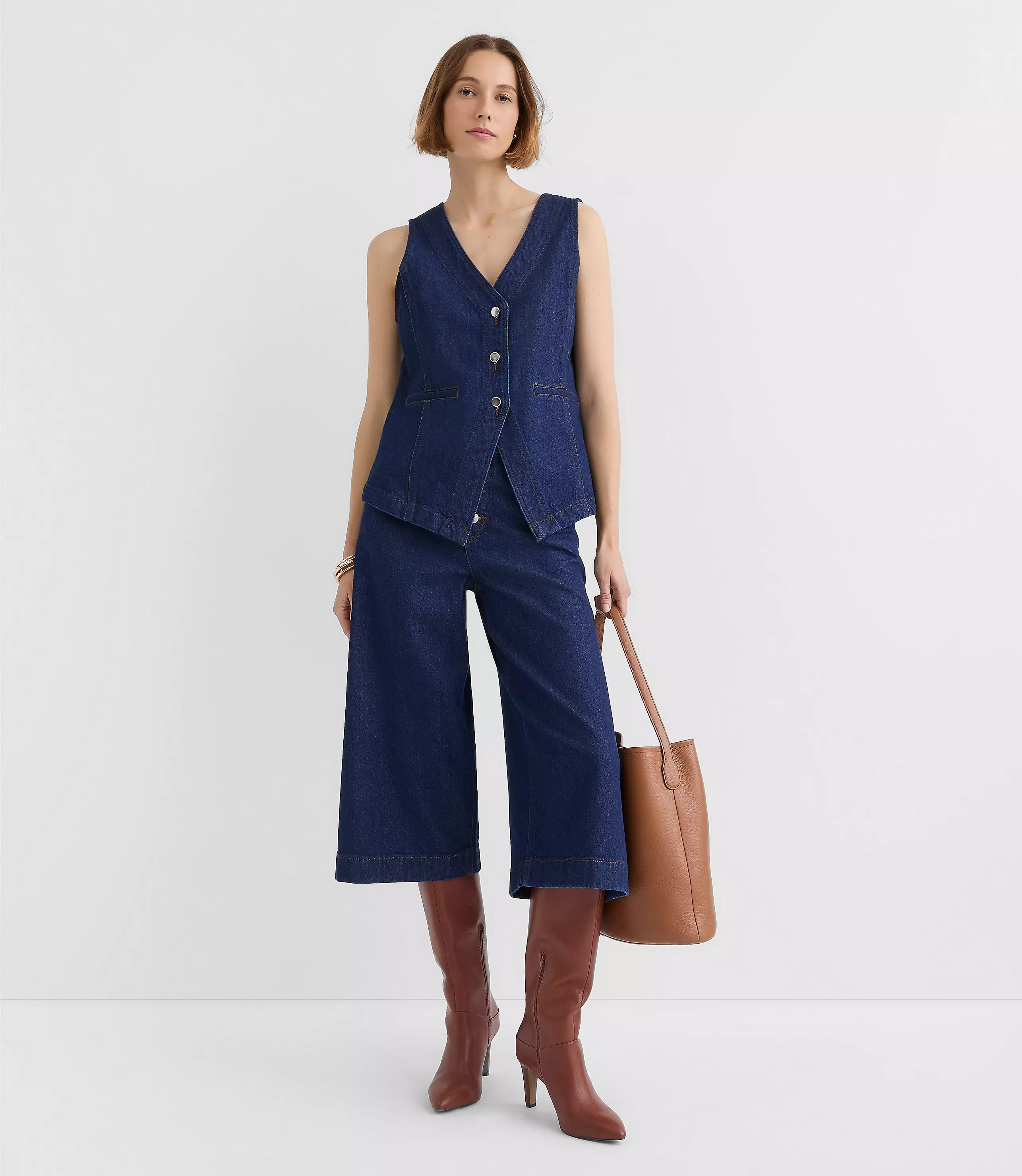 Denim Pocket Vest in Classic Rinse Wash | LOFT