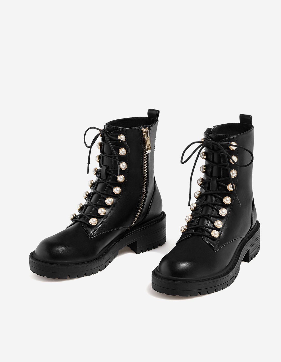 Bottines à lacets perles | Stradivarius (FR)