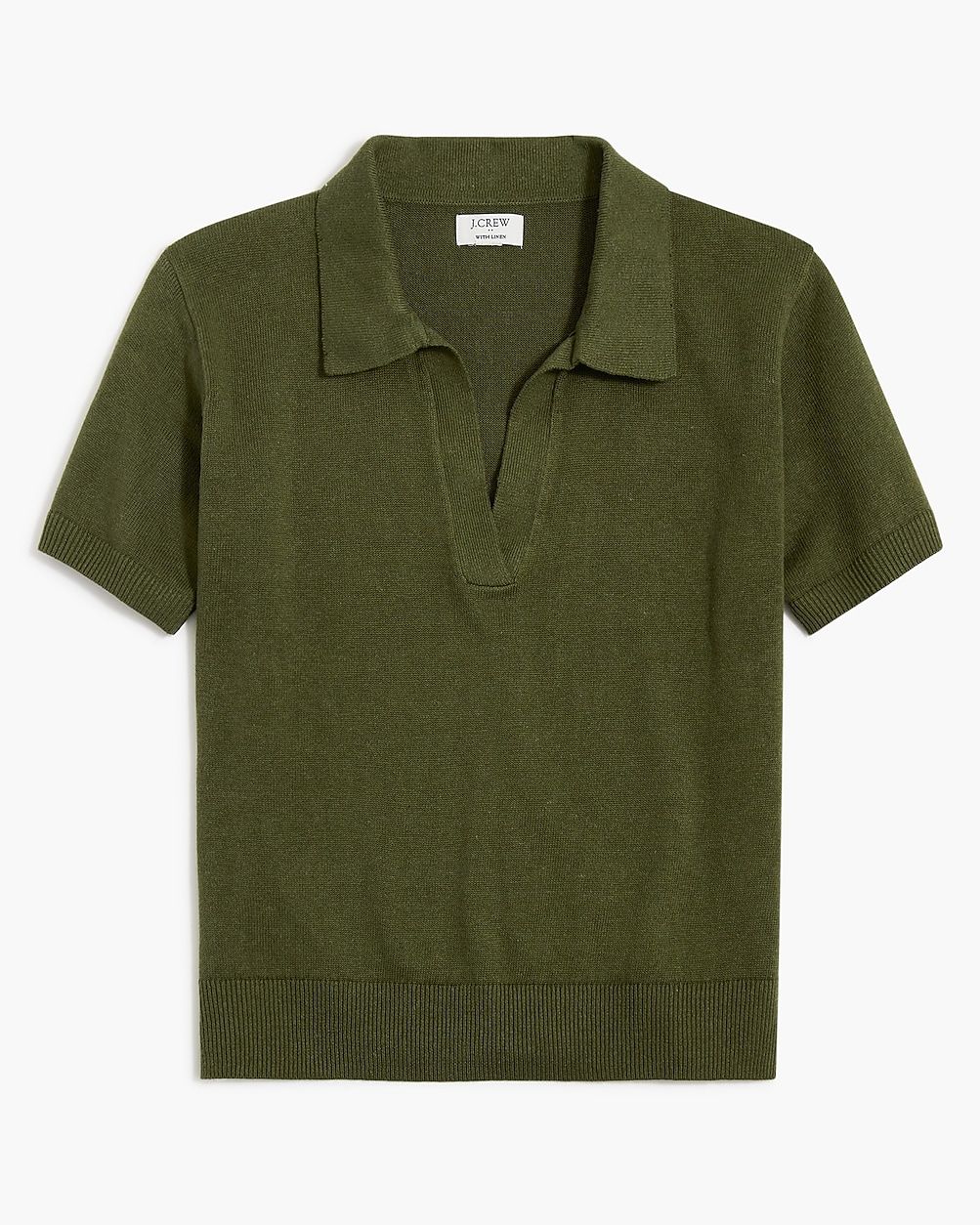 Linen-blend short-sleeve polo sweater | J.Crew Factory