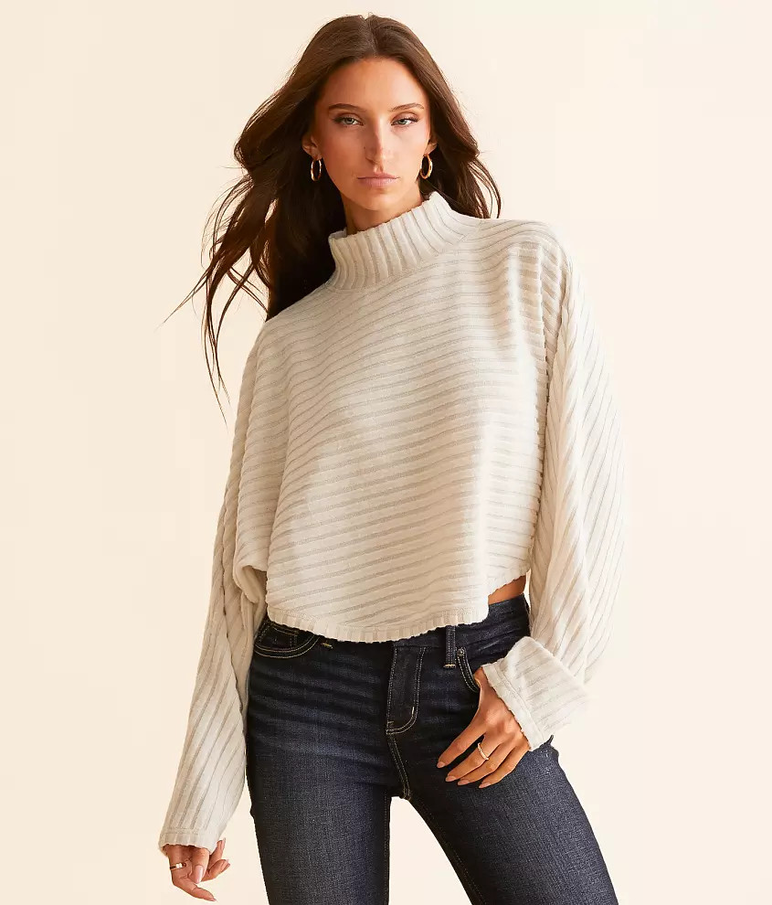 Ribbed Mock Neck Cropped Top | Buckle