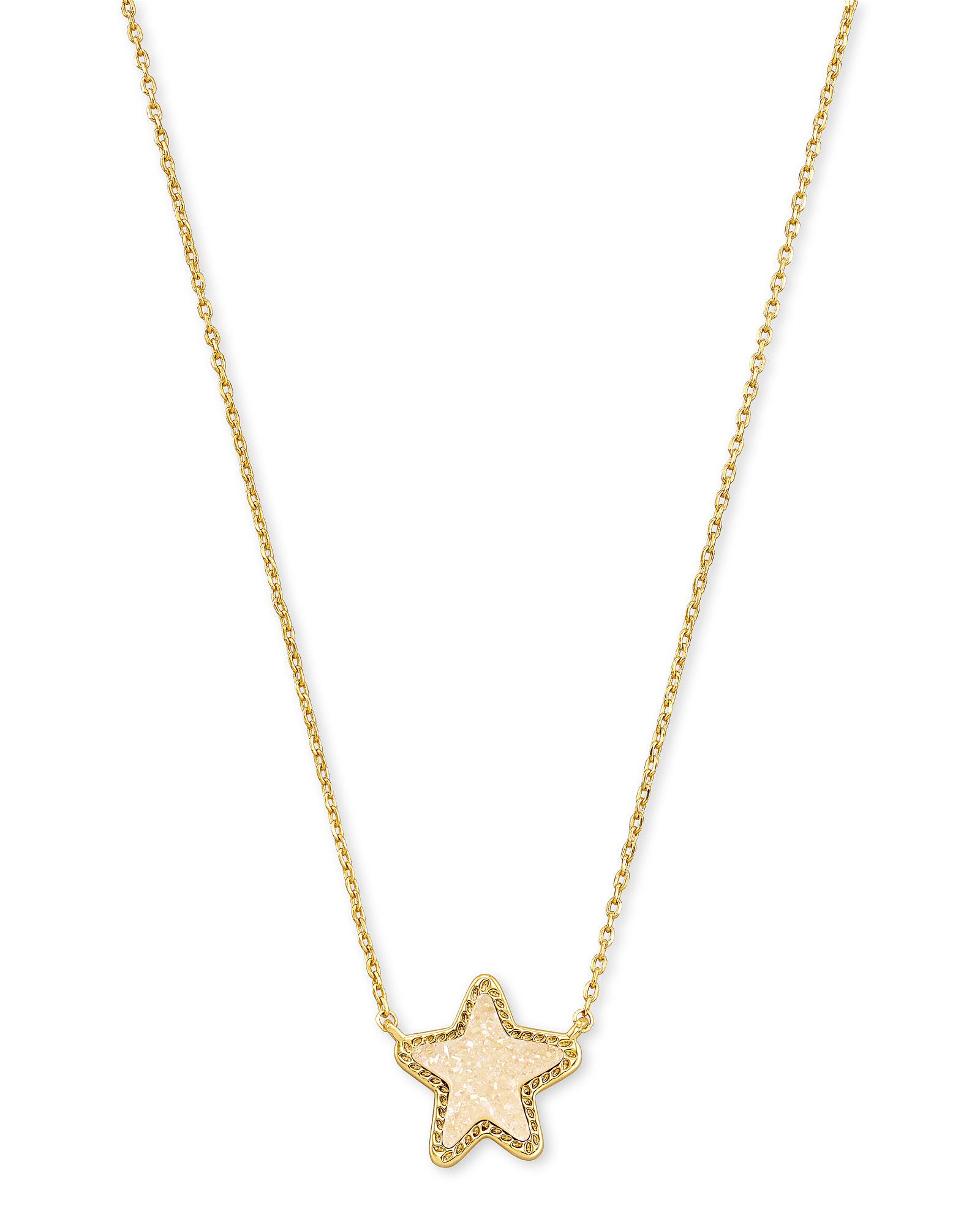 Jae Star Gold Pendant Necklace in Bright Red Drusy | Kendra Scott