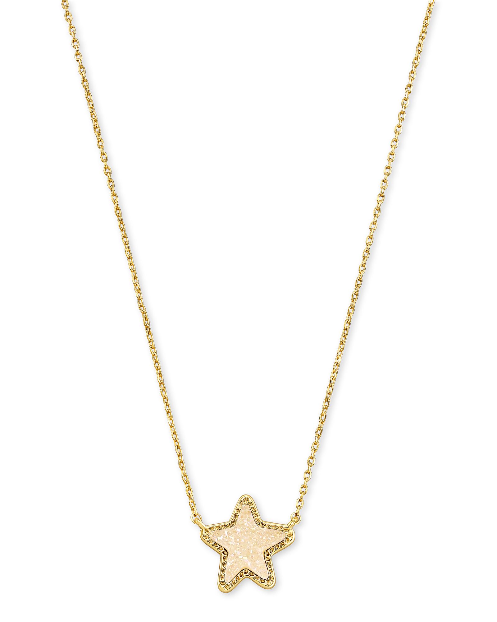 Jae Star Gold Pendant Necklace in Bright Red Drusy | Kendra Scott