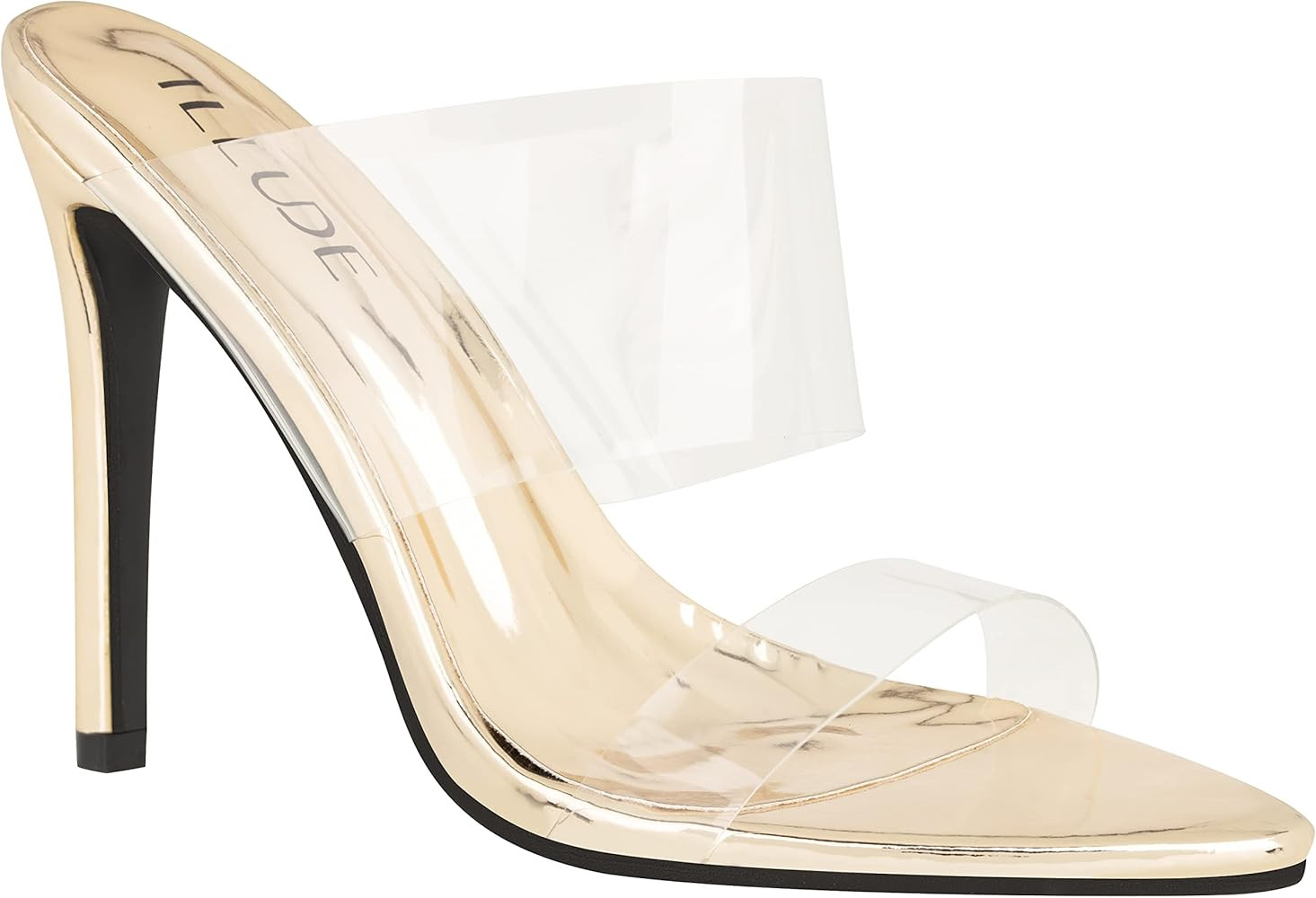 ILLUDE Women’s Clear Pointed Toe Sandals Stiletto Heels Transparent Strap High Heels Slip on Mu... | Amazon (US)