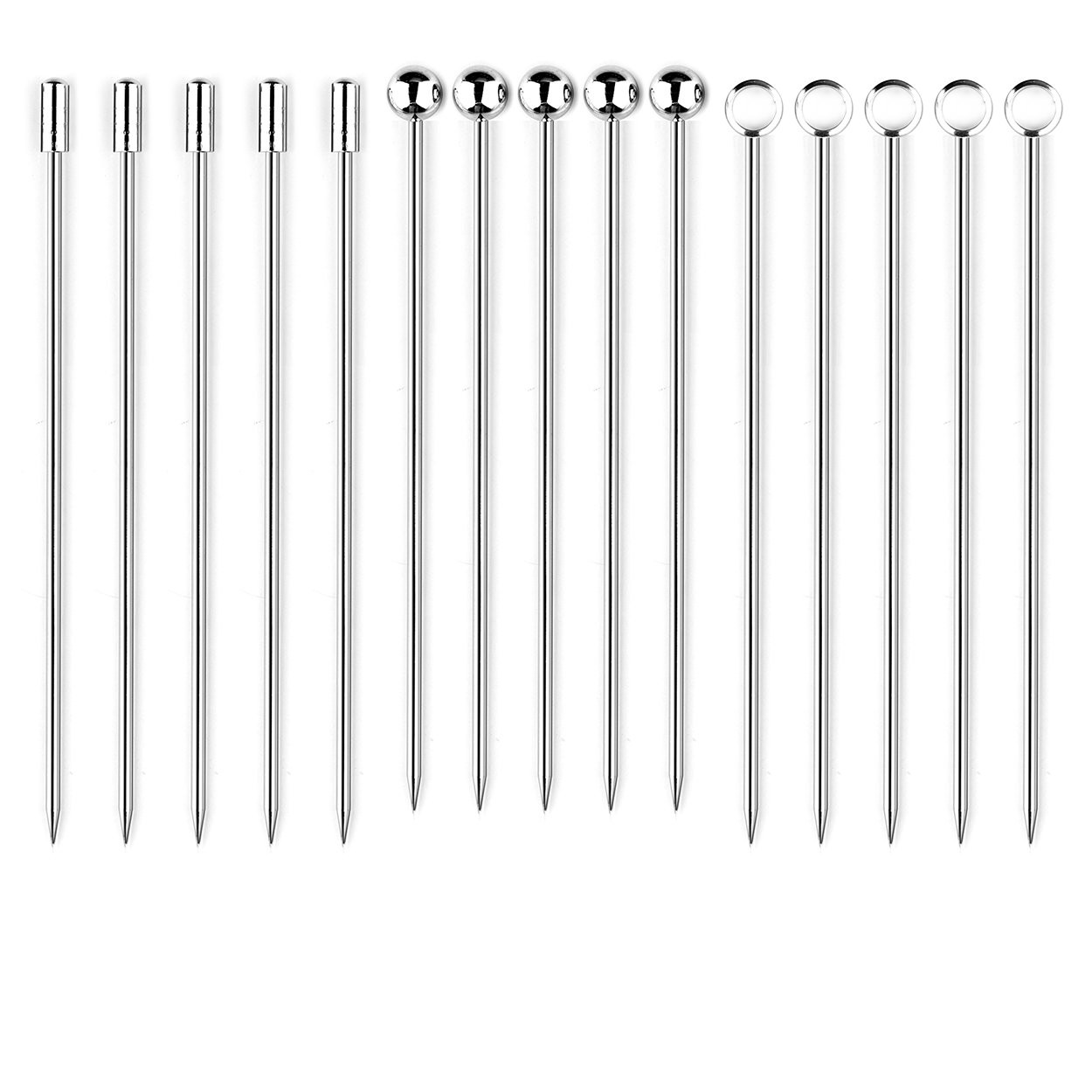 I-MART 15 Pack Stainless Steel Cocktail Picks Martini Olive Skewers, Reusable Metal Garnish Stick... | Amazon (US)