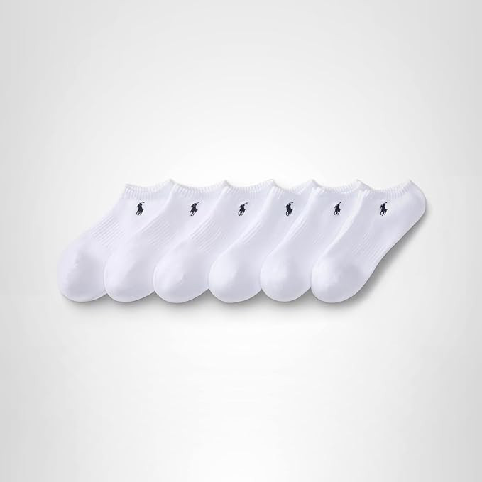 POLO RALPH LAUREN mens Athletic Performance Cotton Low Cut Socks - 6 Pair Pack - Moisture Wicking... | Amazon (US)