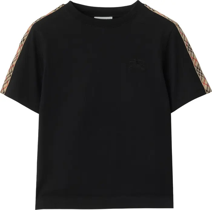 Check Trim Cotton T-shirt | Nordstrom