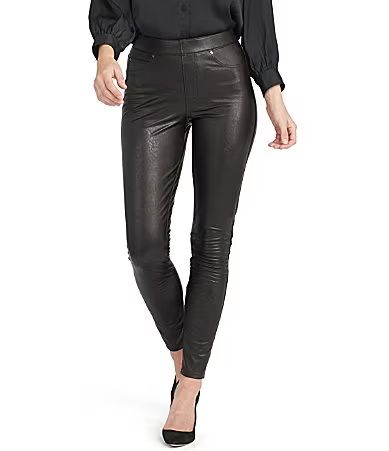 Spanx Leather-Like Ankle Skinny Pant - L | Dillards