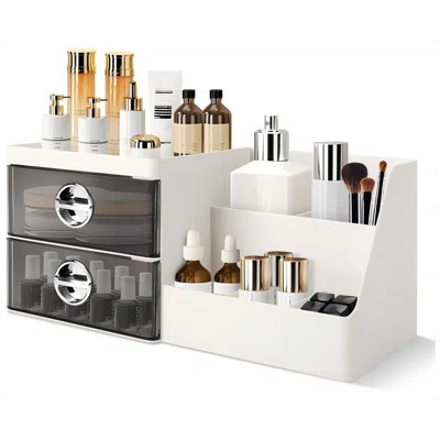 Makeup Organizer With Clear Drawers,Plastic Skincare Organizers For Vanity,Large Capacity Makeup Organizer Countertop For Cosmetics, Skincare,Office S | Wayfair North America