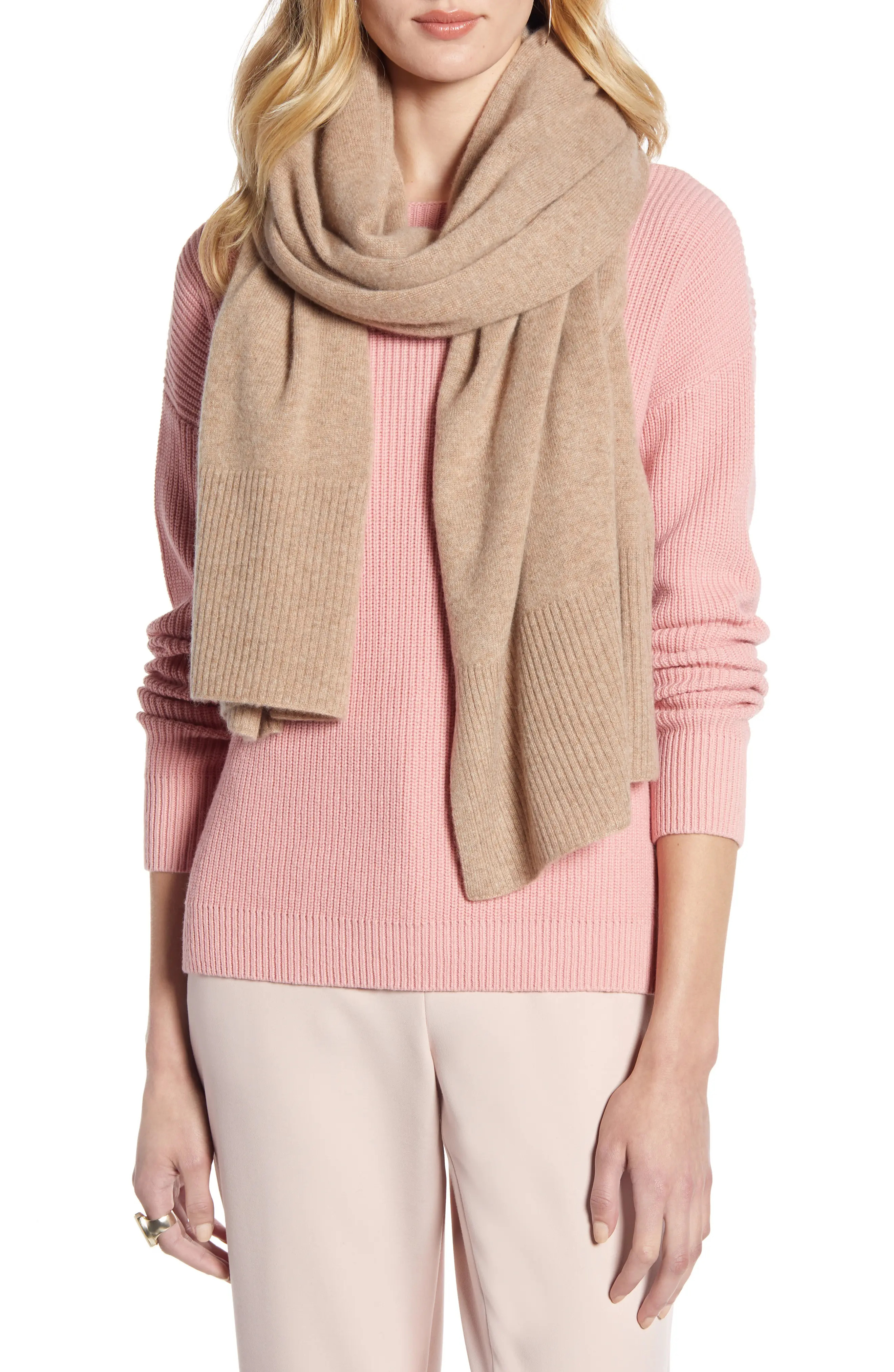 Women's Halogen Cashmere Scarf, Size One Size - Brown | Nordstrom