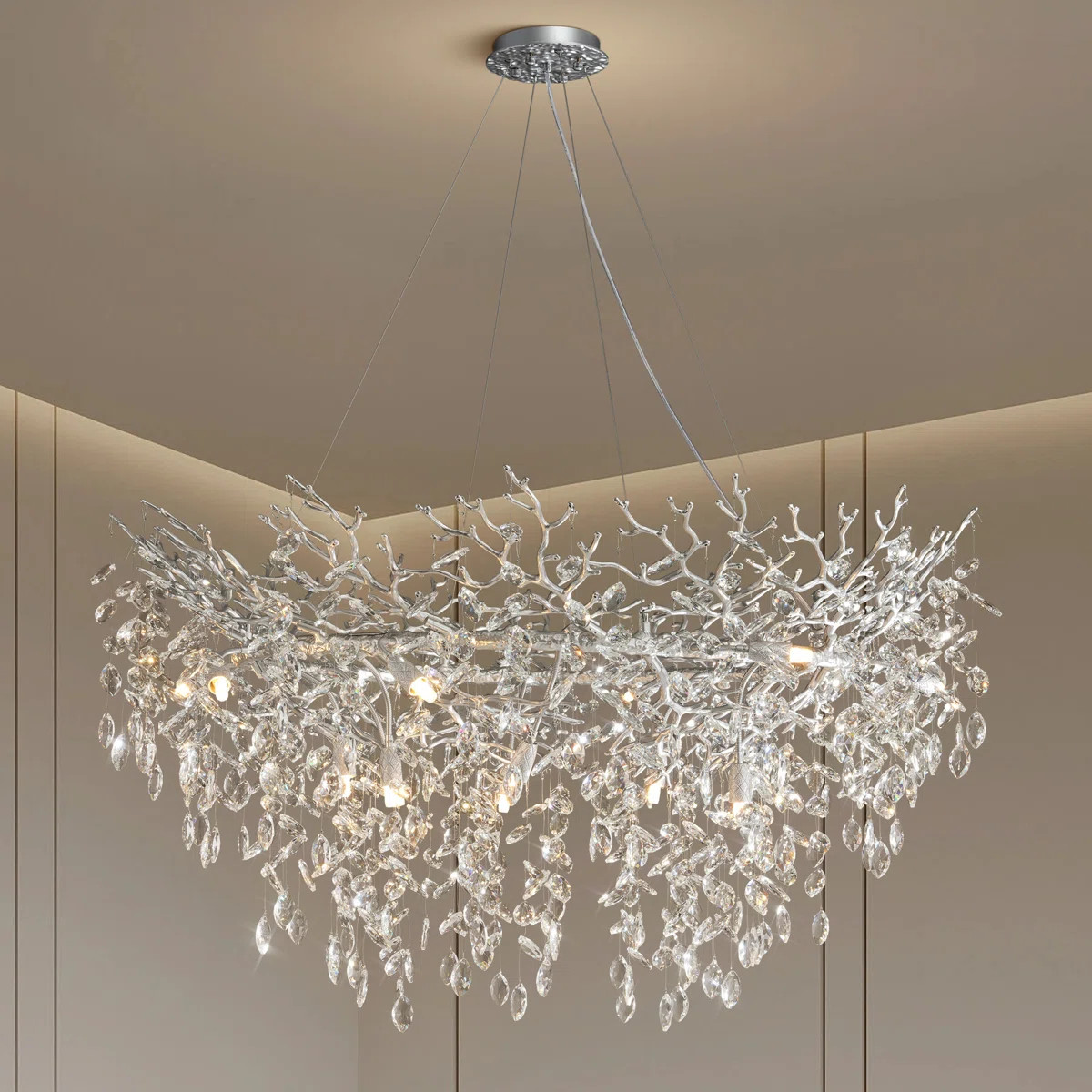 Modern14-light Chrome Crystal Chandelier With Tree Branch Design | Wayfair North America