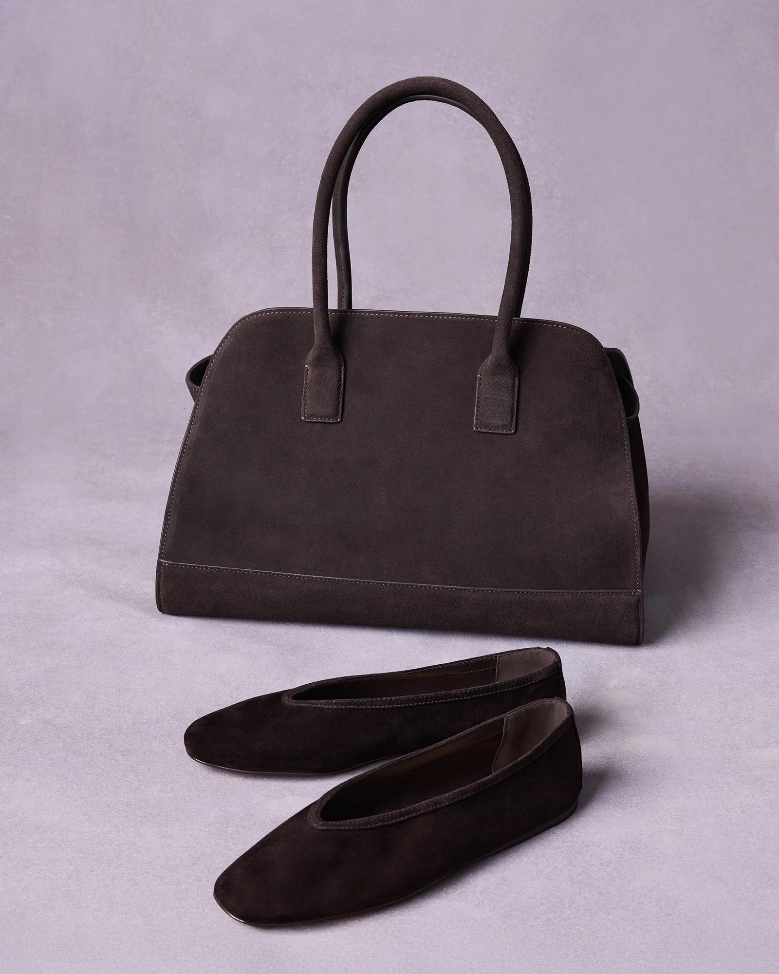 LENI FLAT AND HEIDEE BAG BROWN SUEDE BUNDLE | Steve Madden (US)