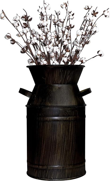 Fovasen Black Metal Galvanized Flower Vase Milk Can Vintage Milk Jug Vase for Farmhouse Home Wedd... | Amazon (US)