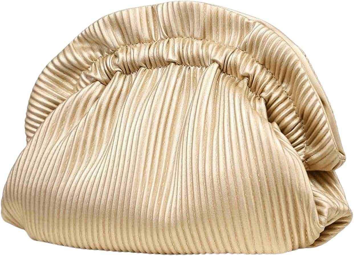 Verdusa Women's Ruched Clutch Handbags PU Leather Clutch Evening Purse | Amazon (US)