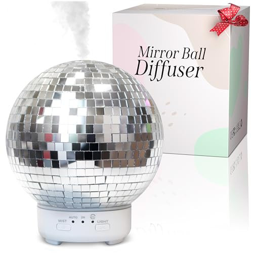 Mirror Ball Diffuser – Cute Essential Oil Diffuser and Humidifier for Home, 2 Timer Modes, Mirror Ball Eclectic & Maximalist Room Decor, Disco Gift | Amazon (US)
