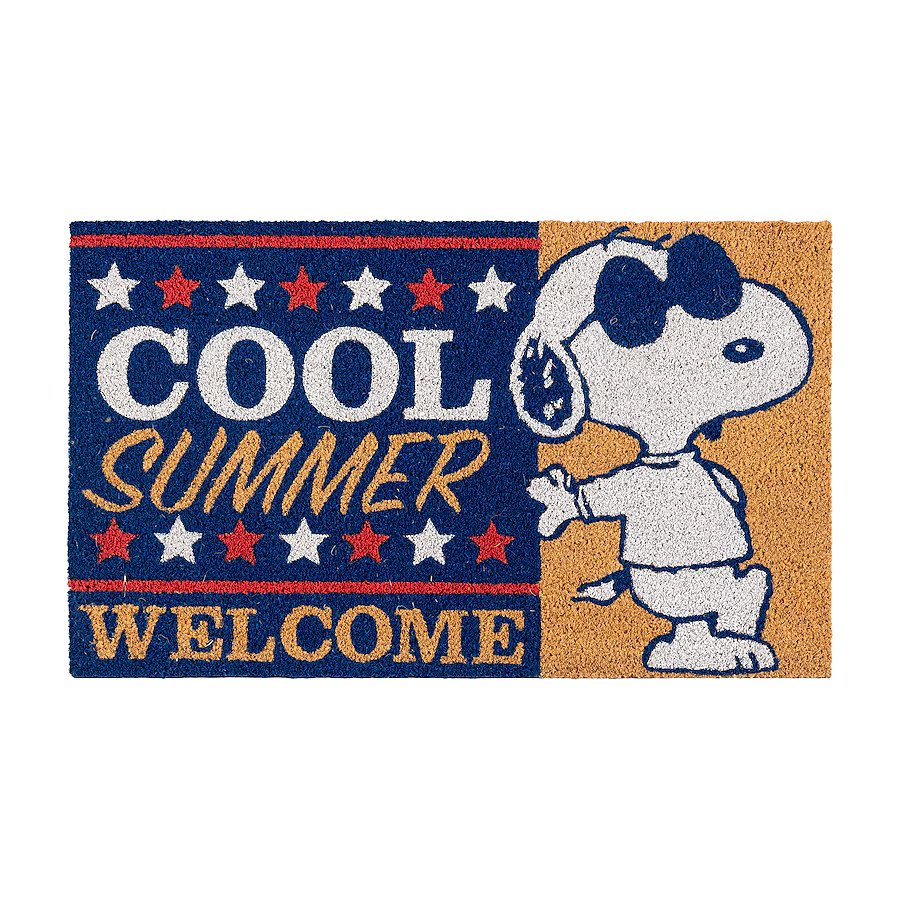 Peanuts 18-in x 30-in Multicolor Coir Non-Slip Grip Indoor or outdoor Summer Door Mat | Lowe's