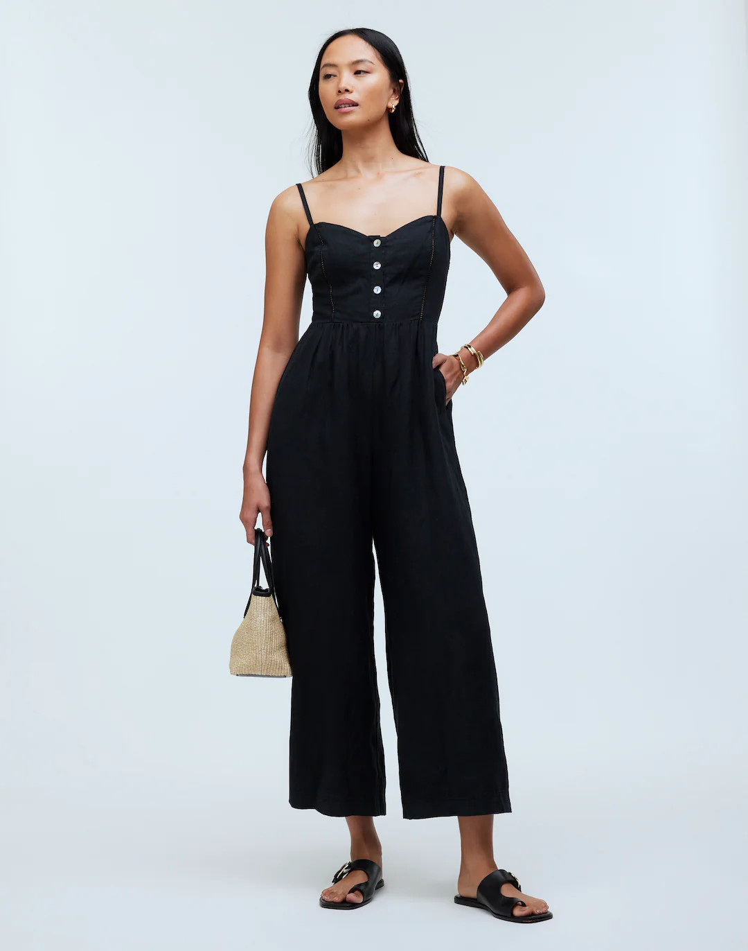 Sleeveless Wide-Leg Jumpsuit in 100% Linen | Madewell