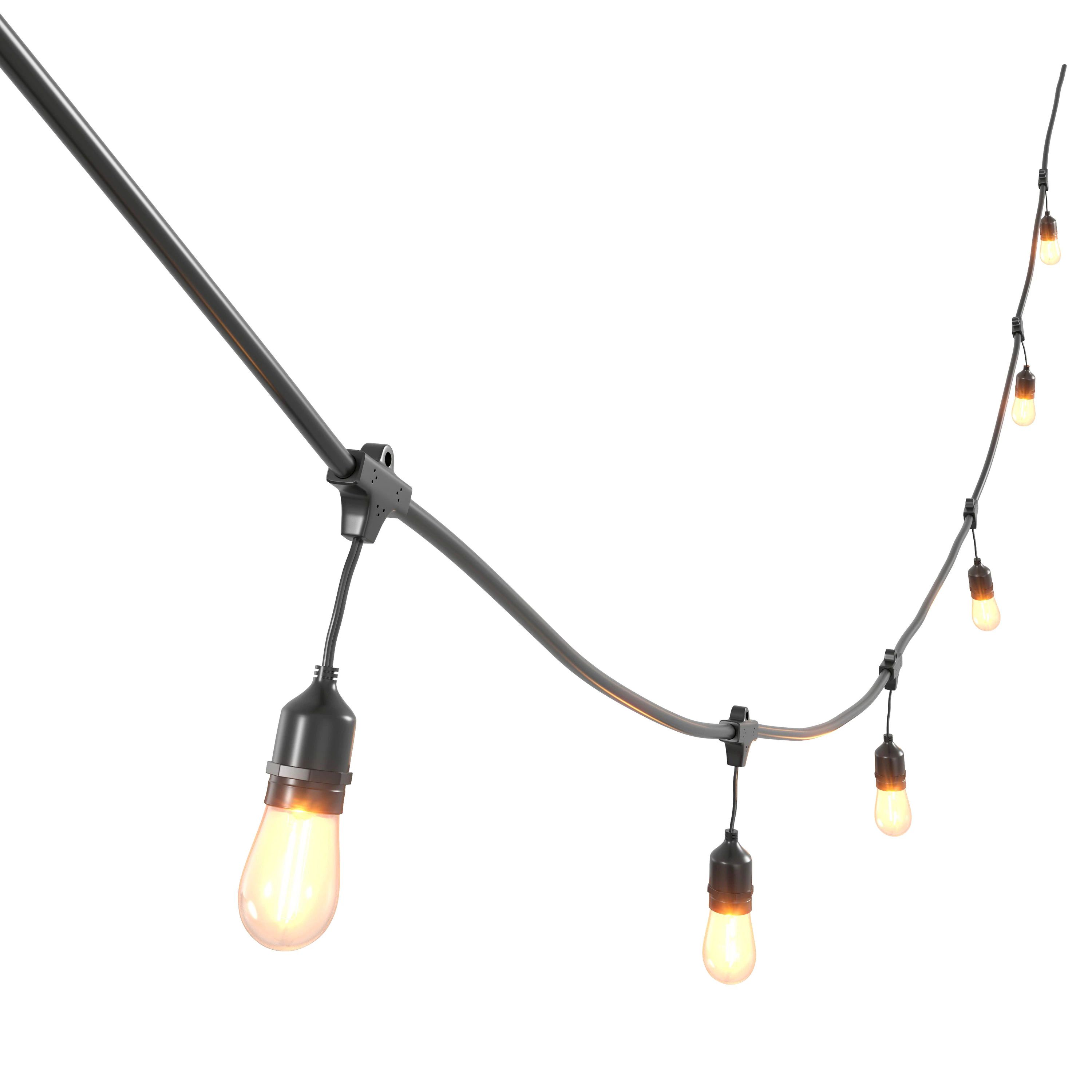Portfolio 24-ft 12-Light (No Shade) Plug White Outdoor Incandescent String Lights at Lowes.com | Lowe's