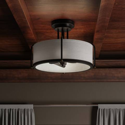 12" Wide Quoizel Calvary Bronze Fandelier Ceiling Fan with Remote | Lamps Plus