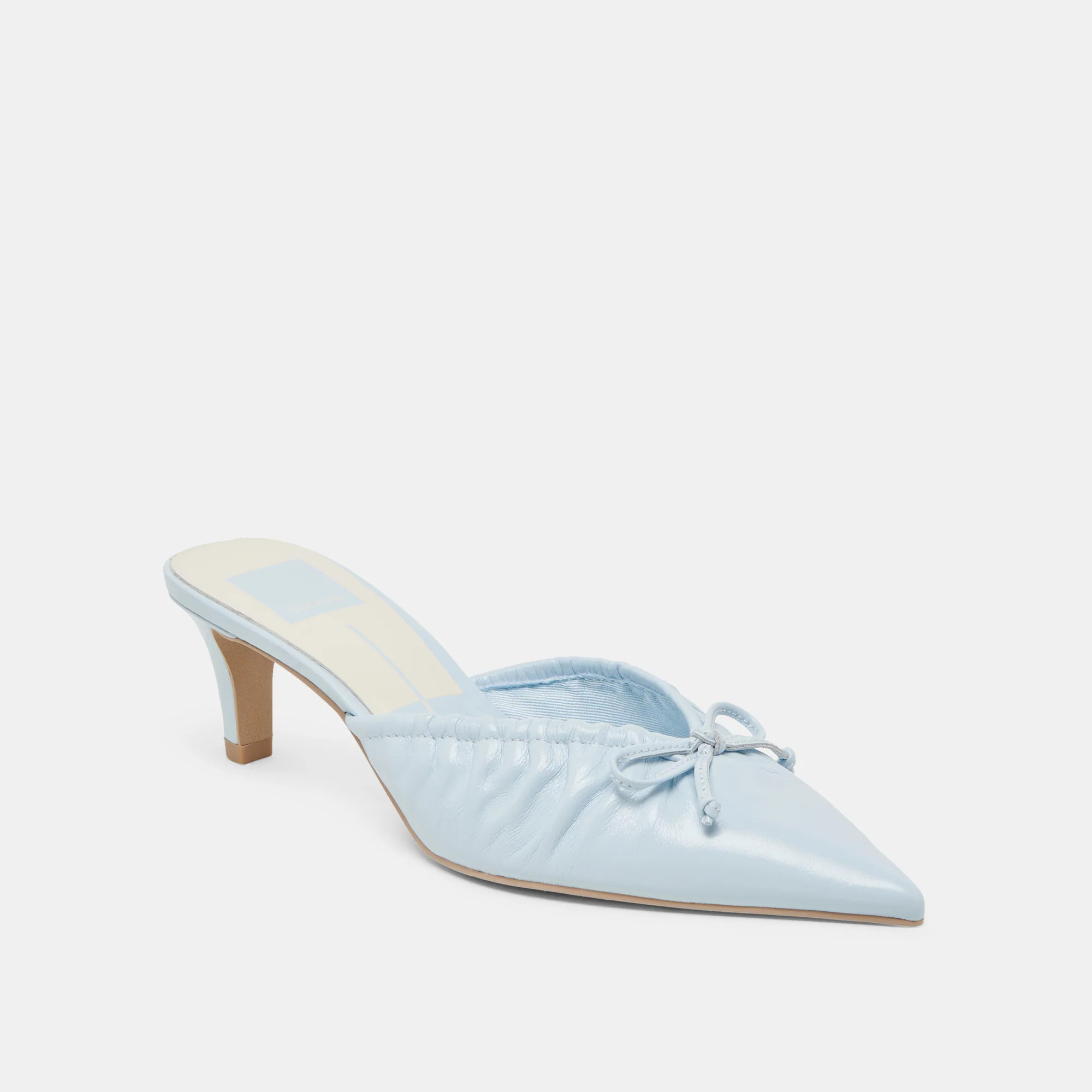 Kairi Mid Heels Ice Blue Crinkle Patent | DolceVita.com