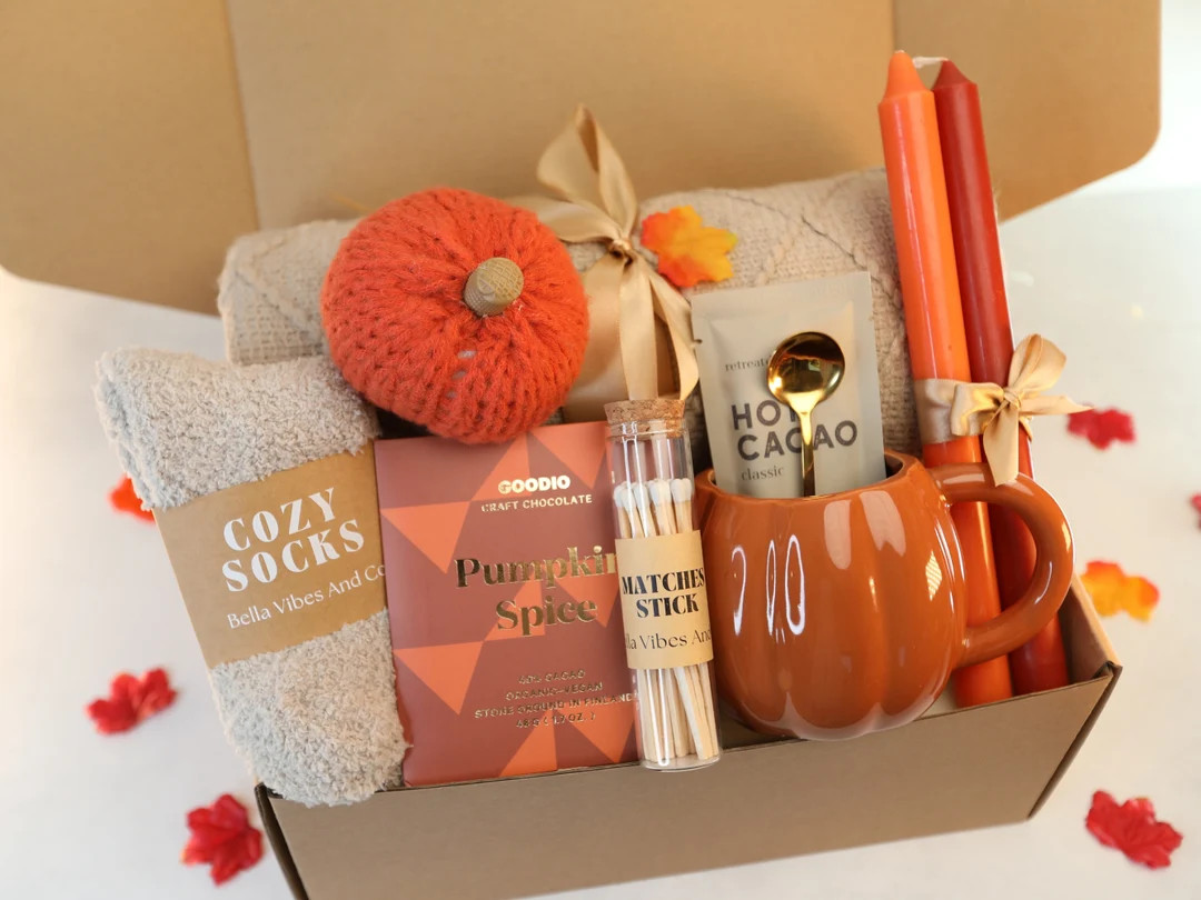 Pumpkin Fall Gift Box Hygge Gift Set Pumpkin Mug and Candle - Etsy | Etsy (US)