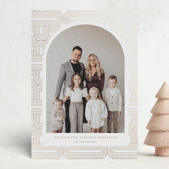 "Gilded Hieroglyph" - Customizable The Met Foil-pressed Holiday Cards in Brown by That Girl Press... | Minted