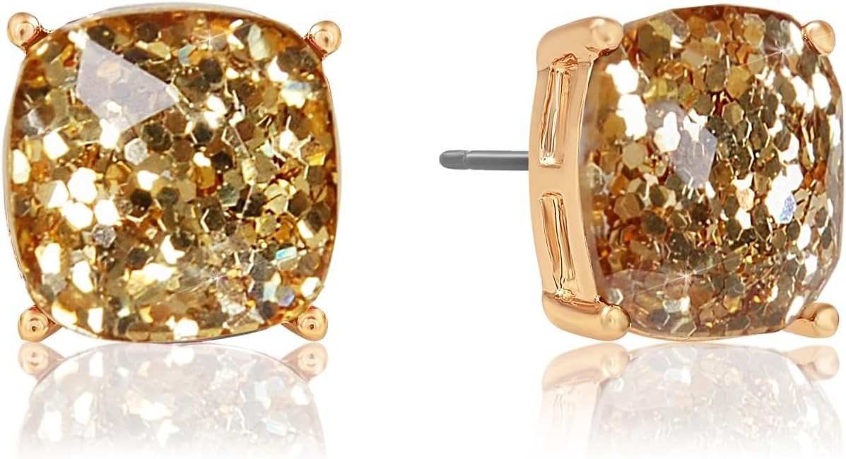 Large Square Stud Earrings for Women - Big Sparkly Rhinestone Stud Earrings, Hypoallergenic and S... | Amazon (US)