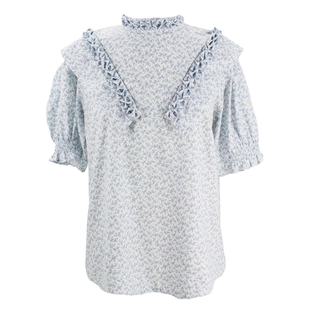 Women's Ruth Shirt - Petite Blue Floral | Dondolo