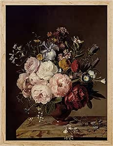 SIGNWIN Framed Wildflower Rose Plant Bouquet Wall Art, Decorative Colorful Wall Decor Prints, Nat... | Amazon (US)