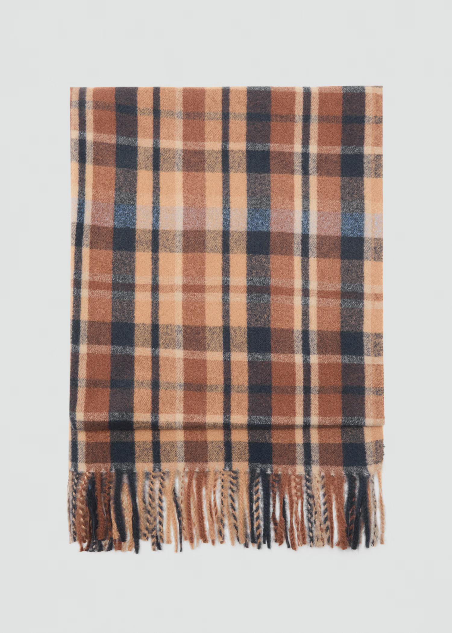 Check scarf with fringed ends | Mango (US/MX/AU)