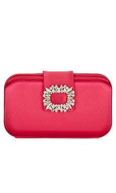olga berg Emmy Crystal Trim Clutch in Fuchsia from Revolve.com | Revolve Clothing (Global)