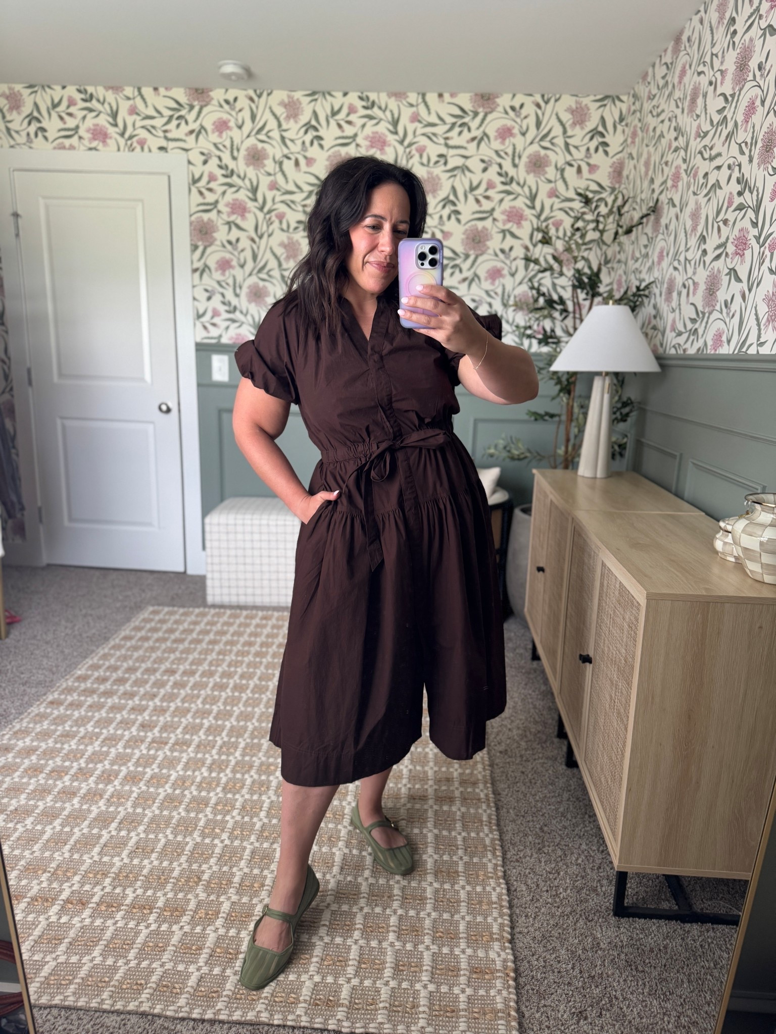 Chocolate brown dress from Walmart under $40 and the perfect workwear teacher outfit inspo! Wearing size medium!! 

#LTKMidsize #LTKWorkwear #LTKFindsUnder50