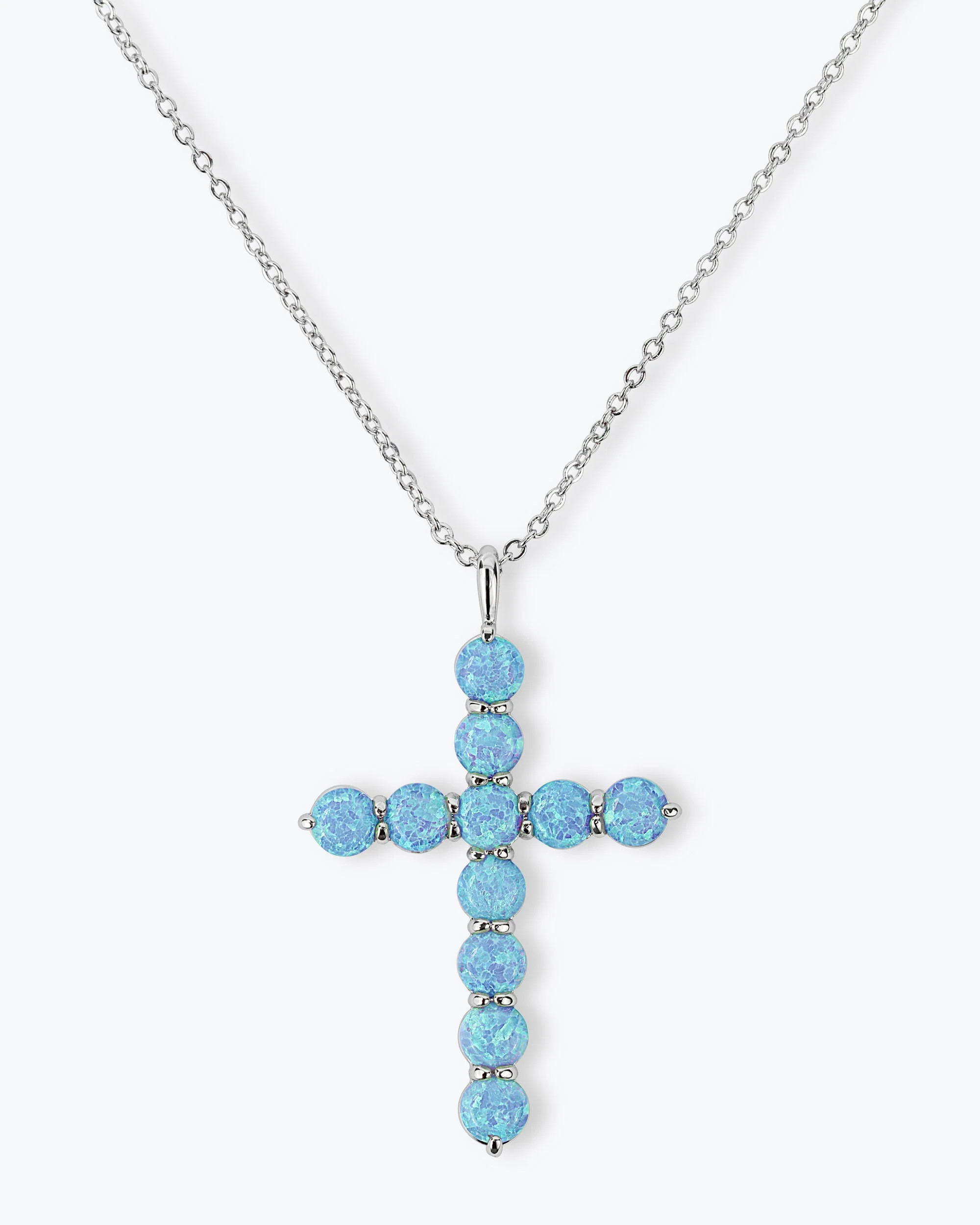 "Oh She Fancy" Cross Pendant - Silver|Blue Opal | Melinda Maria Jewelry