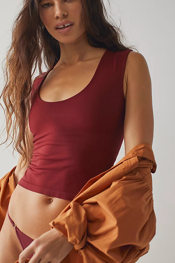Clean Lines Muscle Cami by Intimately at Free People, Wild Garnet, M/L | Free People (Global - UK&FR Excluded)