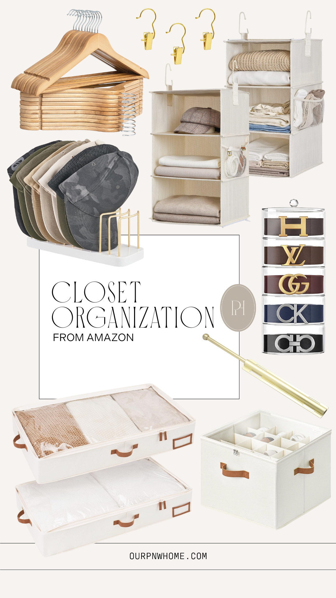 Top closet organization favorites of mine from Amazon!

wood hangers, home organization, hat rack, hat organization, hanging shelves, pant clips, belt storage, belt organization, under bed storage, shoe organizer, shoe organization, pants hangers, valet rod, closet rod, tidy home 

 #LTKdayinmylife #LTKSeasonal #LTKHome