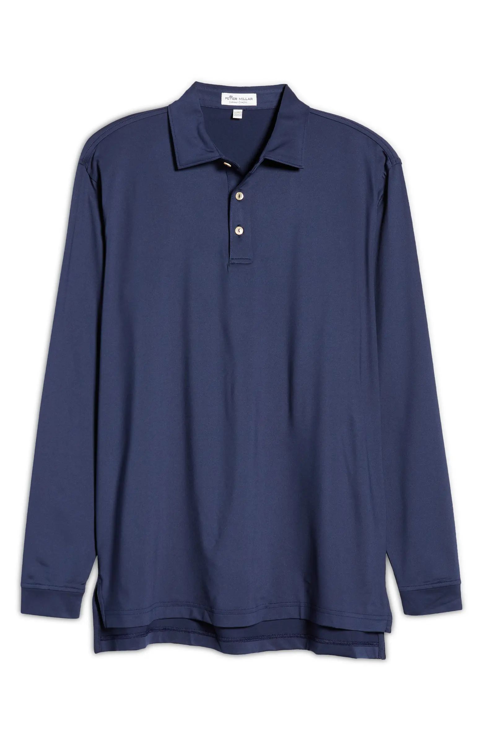 Peter Millar Solid Long Sleeve Jersey Polo | Nordstrom | Nordstrom